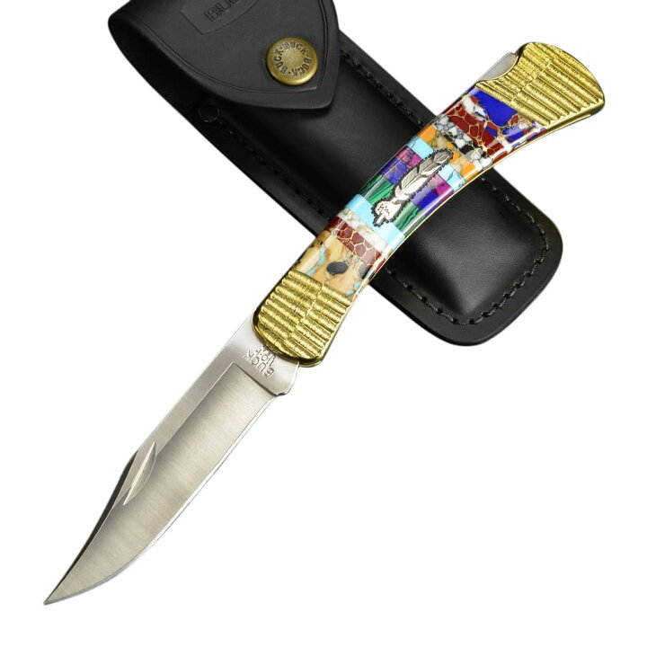 楽天市場】BUCK 折りたたみナイフ 110 イーグル 限定品 イエローホース 