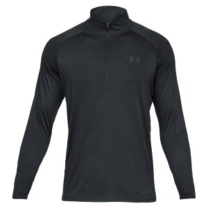 UNDER ARMOUR n[tWbvVc Tech 1/2 Zip Shirt 2.0  [ ubN / LTCY ] A_[A[}[ WbvAbvVc HeatGear q[gMA Vc R 퓬 BDU ŃVc A[~[Vc