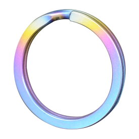 二重リング 平角 チタン レインボー ハンドクラフト材 [ 25mm ] 二重カン 虹色 キーリング キーホルダー 二重チング クラフトパーツ 二重環 レザークラフト資材 レザークラフト材料