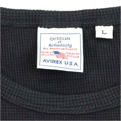 AVIREXTシャツ長袖デイリークルーネックミニワッフル