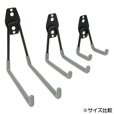 楽天市場 壁掛けフック 金属製 L字型 ダブルフック 滑り止めラバー付き グレー 中 金属フック 二股フック インテリア 収納用品 鉄フック 壁掛け用 2フック S字フック ミリタリーショップ レプマート