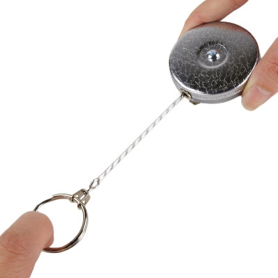 KEY-BAKキーホルダー巻取り式ステンレススチールチェーンキーリールアクセサリーステンレスチェーンベルトクリップキーバック