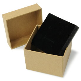 ギフトボックス 貼り箱 8×8×6cm アクセサリーケース [ ブラウン / 1個 ] プレゼントボックス ジュエリーBOX 厚紙 スポンジ付き ラッピング パッケージ 無地 収納