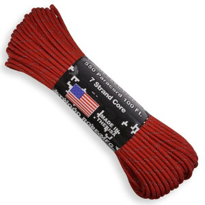 ATWOOD ROPE ˍ 550pR[h ^Cv3 bh [ 30m ] AgEbh[v ARM p Reflective Red tNeBu  [v pV[gR[h j CR CЂ V[[X h 550R[h iC