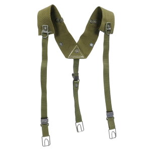 チェコ軍放出品 サスペンダー VZ85装備 オリーブドラブ Y字サスペンダー チェコスロバキア軍 M85装備 バッグパック用パーツ OD ハーネス ミリタリーハーネス チェストハーネス ミリタリーサー