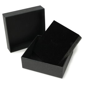 ギフトボックス 貼り箱 10×10×3.5cm アクセサリーケース [ ブラック / 1個 ] プレゼントボックス ジュエリーBOX 厚紙 スポンジ付き ラッピング パッケージ 無地 収納