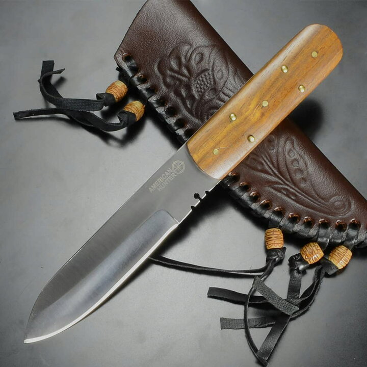 楽天市場】American Hunter ユーティリティーナイフ Rosewood レザー 