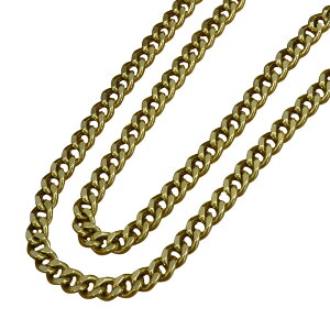 喜平チェーン 真鍮製 クラフトパーツ 2面カット 環サイズ約15×12mm [ 50cm ] キヘイチェーン アクセサリー ネックレス ウォレットチェーン くさり クサリ