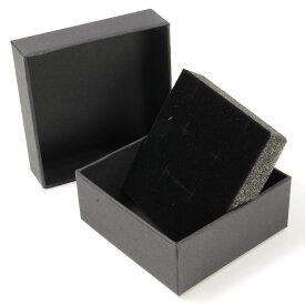 ギフトボックス 貼り箱 8×8×3.5cm アクセサリーケース [ ブラック / 100個セット ] プレゼントボックス ジュエリーBOX 厚紙 スポンジ付き ラッピング パッケージ 無地 収納