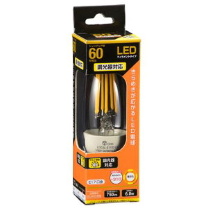 OHM �I�[���d�@�@LED�t�B�������g�^�C�v�d�� �V�����f���A�� �N���A�i60�`����/750lm/�d���F/E17/�S�����z��310°/������Ή��j LDC6L-E17/D C6