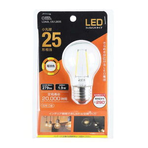 OHM �I�[���d�@�@LED�t�B�������g�^�C�v�d�� ���ۋ��i25�`����/279 lm/1.9W/�d���F/E26/�S�����z��290°�j LDA2L C6/LBG5