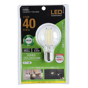 OHM �I�[���d�@�@LED�t�B�������g�^�C�v�d�� ���ۋ��i40�`����/492 lm/3.4W/�����F/E17/�S�����z��290°�j LDA3N-E17 C6/LBG5