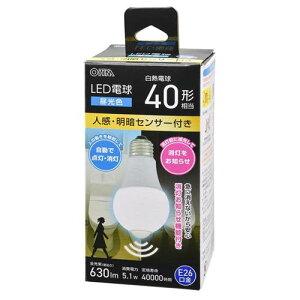 OHM �I�[���d�@�@LED�d���i40�`����/�l�����ÃZ���T�[�t/E26/5.1W/�����F/630 lm�j LDA5D-G R52