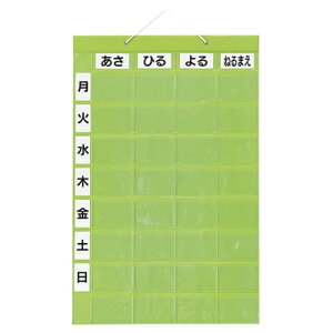 おくすりカレンダー マチ無しダブルポケットで便利 4用法8段タイプ ダブルポケット 1枚 KWP2-32-GR グリーン 投薬管理 介護用品 日本製