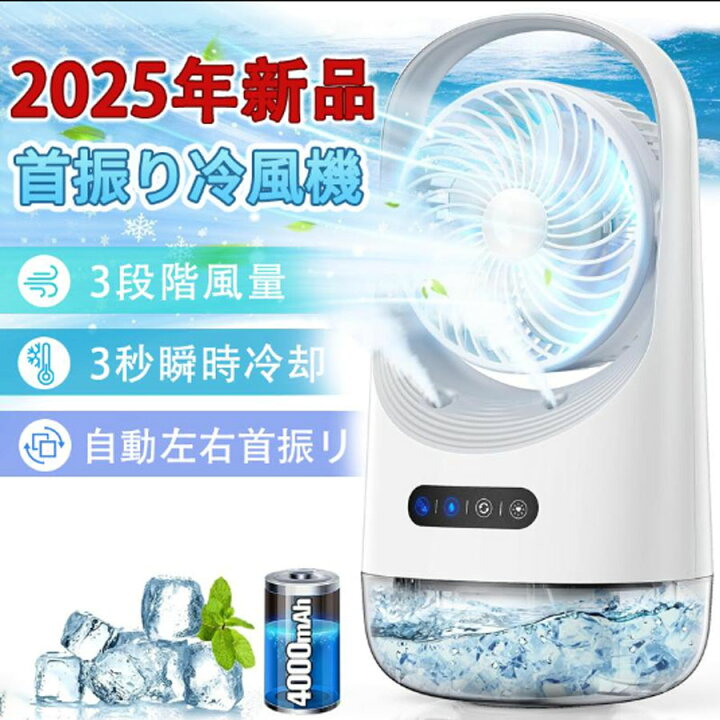 楽天市場】【2025夏登場·氷いれ可能】冷風扇 卓上 首振り 冷風機 小型 