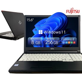 【SS限定！店内最大半額セール】ノートパソコン 中古 Office付き 第8世代 Core i3 富士通 LIFEBOOK A579 メモリ 8GB 新品 SSD 256GB Windows11 15.6型 テンキー DVD 15.6インチ 中古ノートパソコン 中古PC ノートPC 初期設定済 テレワーク 学生 初心者