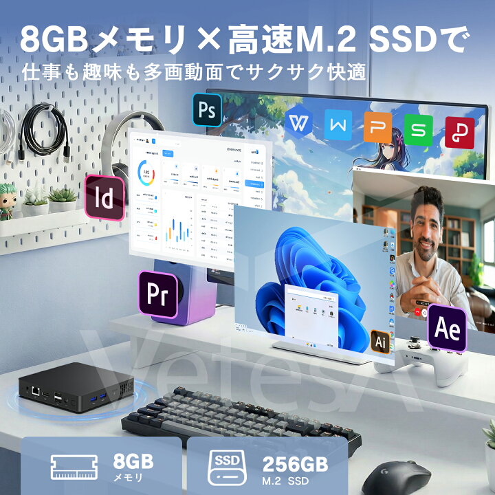 楽天市場】ミニPC Windows11 Pro 小型 デスクトップパソコン 第14世代 