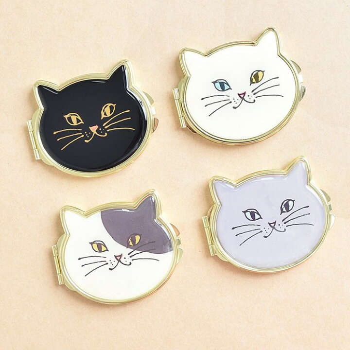 楽天市場 フラワーリング おすましキャットミラー コンパクトミラー 拡大鏡 コンパクトミラー かわいい 折りたたみ ねこ ネコ 猫 折りたたみミラー 持ち運び 鏡 猫グッズ 雑貨 プレゼント 猫 雑貨 友達 ちょっとしたプレゼント 拡大鏡 ミラー 携帯用 可愛い おもしろ 猫