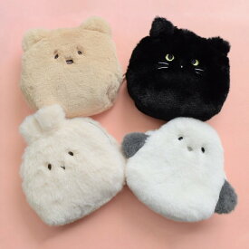 フラワーリング もふもふアニマルフェイスミニポーチ ぬいぐるみポーチ くま ポーチ うさぎ ポーチ ねこ ポーチ ネコ 好き グッズ 猫 ポーチ モコモコ ポーチ ふわふわ ポーチ ウサギ グッズ うさぎ ぬいぐるみポーチ 化粧ポーチ おしゃれ 化粧ポーチ かわいい メイクポーチ