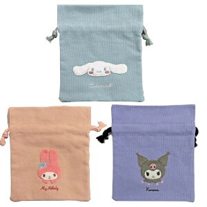 サンリオ ふわふわワッペンシリーズ 巾着ポーチ サンリオ グッズ メイク入れ 巾着 ポーチ クロミちゃん 大人 プレゼント マイメロ ポーチ シナモン グッズ シナモロールグッズ 大人グッズ