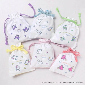 フラワーリング サンリオ刺繍巾着 ポーチ サンリオ ポーチ サンリオ 巾着 ポーチ マロンクリーム グッズ ポチャッコ クロミちゃん ポーチ シナモロール グッズ 大人 こぎみゅん メイク 巾着