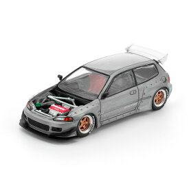 POP RACE × Enigma 1/64 パンデムシビック EG6 RAWフィニッシュ オープンボンネット ミニカー PRE018 【12月予約】