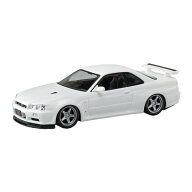 アオシマ 1/32 楽プラ スナップキット ニッサン R34スカイラインGT-R (ホワイトパール) カスタムホイール…