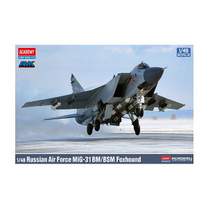 �A�J�f�~�[ 1/48 MiG-31 BM/BSM �t�H�b�N�X�n�E���h �v�����f�� 12364 �y3���\��z