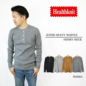 Healthknit�w���X�j�b�g�@SUPER HEAVY WAFFLE MILITARY HENLEY �X�[�p�[�w�r�[���b�t��/�~���^���[�w�����[�T�[�}������T990