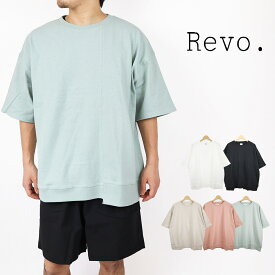 【50%OFF!!】Revo.レヴォ　SS春夏コレクション綿100％素材切替デザイン半袖BIGTシャツTH-3262【セール品　返品・交換不可】