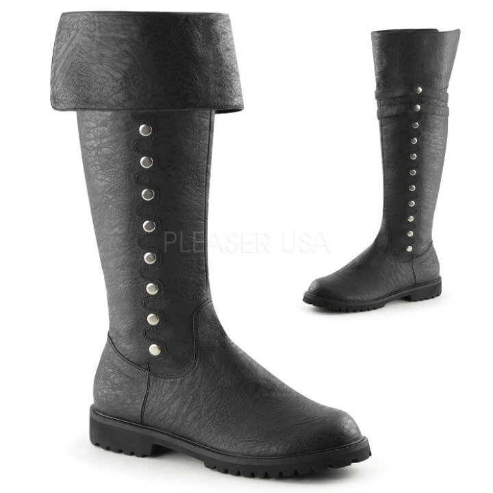 楽天市場】Pleaser プリーザー ロングブーツ メンズ 4cm ヒール 黒 
