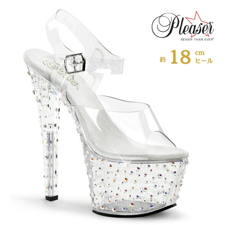 楽天市場】Pleaser プリーザー ヒール サンダル 厚底 18cm ヒール 透明