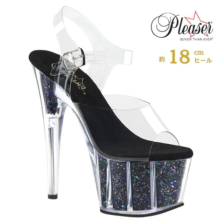 楽天市場】サンダル 厚底 Pleaser プリーザー 18cm ヒール 透明 クリア 