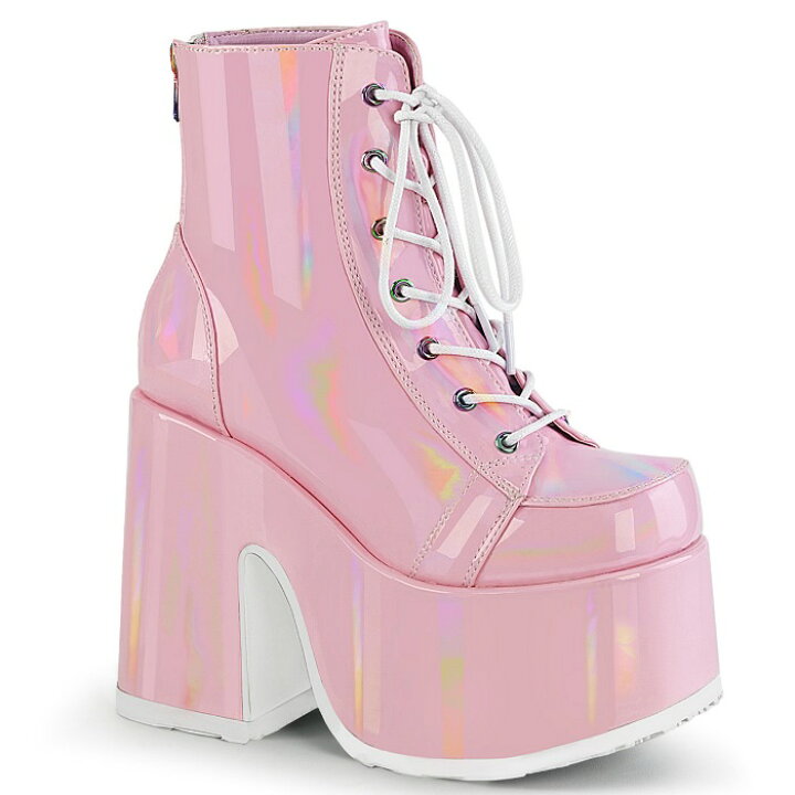 楽天市場】demonia デモニア 厚底 ブーツ ピンク ショートブーツ 13cm 