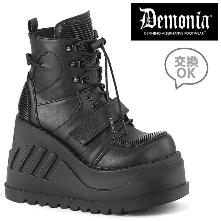 楽天市場】demonia デモニア 厚底 ブーツ 厚底 ショートブーツ  