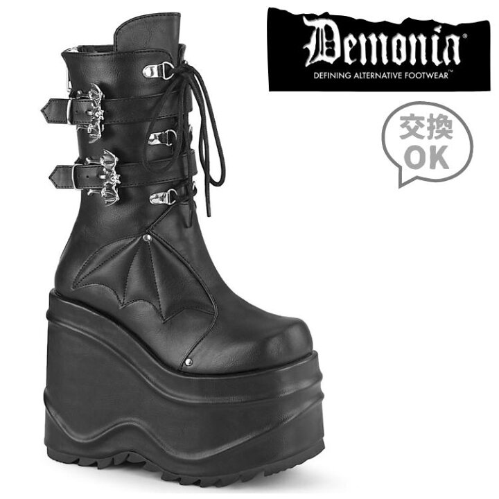 楽天市場】demonia デモニア 厚底 ブーツ ミドルブーツ ショートブーツ 