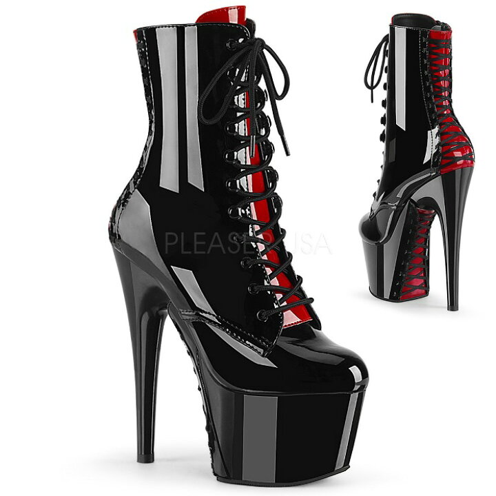 楽天市場】Pleaser プリーザー ショートブーツ 厚底 18cm ヒール 黒 