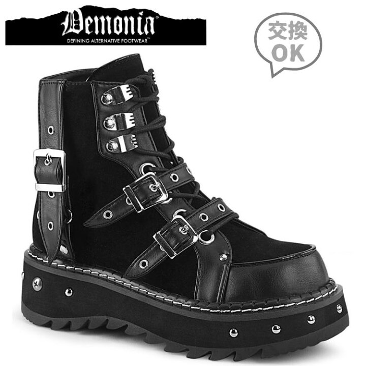 楽天市場】demonia デモニア 厚底 ブーツ ショートブーツ 厚底 