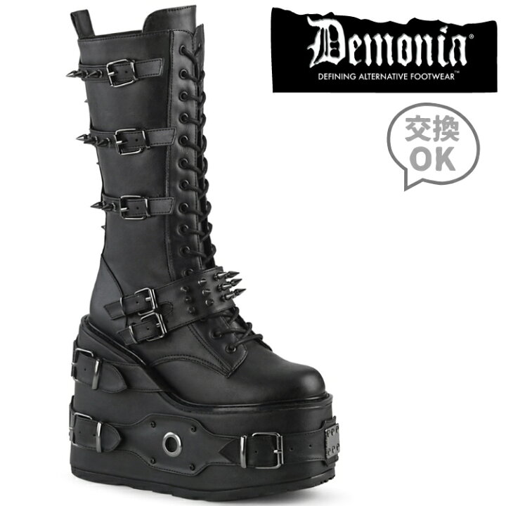 楽天市場】demonia デモニア 厚底 ブーツ ロング ロングブーツ 厚底 