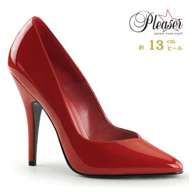Pleaser プリーザー ハイヒール パンプス 大きいサイズ 小さいサイズ 赤 レッド エナメル 13cm ヒール レディース メンズ ピンヒール 23cm 24cm 25cm 26cm 27cm 28cm 29cm 30cm コスプレ 衣装 コスチューム 8220/R 即納 取寄 公式