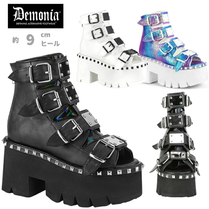楽天市場】demonia デモニア 厚底 ブーツ サンダル ショートブーツ 9cm 
