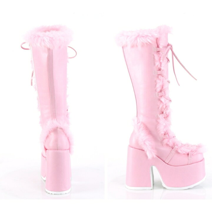 楽天市場】demonia デモニア ロングブーツ 厚底 ブーツ 13cm ヒール 茶 