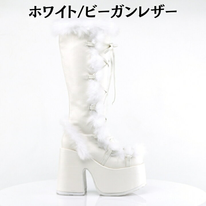 楽天市場】demonia デモニア ロングブーツ 厚底 ブーツ 13cm ヒール 茶 