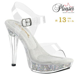 Pleaser プリーザー クリアヒール クリアサンダル 厚底ヒール レディース メンズ 13cm ヒール クリア ラインストーン ヒールストラップ ボディビル 大会 ミスコン コンテスト 用 サンダル 大きいサイズ 小さいサイズ CTAIL508RSI/C/C-SRS 即納 取寄 公式
