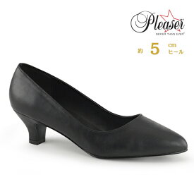 Pleaser プリーザー パンプス ローヒール 大きいサイズ 黒 ブラック 合皮 5cm ヒール レディース メンズ 女性 男性 用 フォーマル 就活 ローヒール 25cm 26cm 27cm 28cm 29cm 30cm 31cm 32cm 幅広め 5センチ ヒール 低め 痛くない FAB-420 FAB420/BPU 即納 取寄 公式