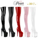 20cm ヒール ニーハイブーツ サイハイブーツ オーバーニーブーツ 厚底 Pleaser プリーザー 黒 白 赤 ピンク エナメル つや消し ストレッチ 大きいサイズ 小さいサイズ ポールダンス 衣装 レディース メンズ 20cmヒール 20センチ ヒール FLAMINGO-3000 即納 取寄 公式