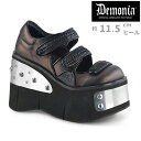 demonia デモニア 厚底 スニーカー ウェッジソール 11cm 12cm ヒール 黒 ブラック ブロンズ色 大きいサイズ 厚底靴 ピープス 女子 ストリート系 原宿系 韓国系 地雷系 パンク ゴシック ゴスロリ レディース メンズ シューズ KERA-13 KERA13/B-PWVL 即納 取寄 公式