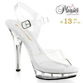 Pleaser プリーザー クリアヒール サンダル キャバヒール クリアサンダル レディース メンズ 厚底サンダル 小さいサイズ 大きいサイズ 13cm ヒール ストラップ ハイヒール ピンヒール コスプレ 女装 ベストボディ ドレス コンテストヒール LIP-108 LIP108/C/M 即納 取寄 公式