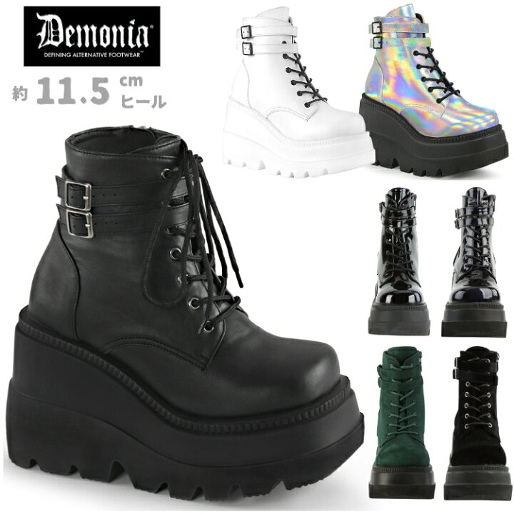 楽天市場】demonia デモニア 厚底 ブーツ ショートブーツ 厚底 