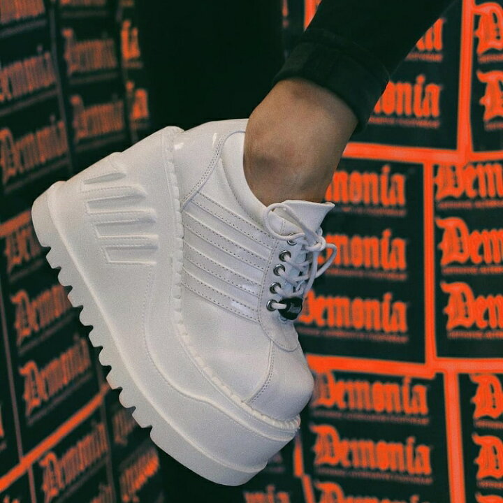 楽天市場】demonia デモニア 厚底 スニーカー 白 ホワイト 靴 